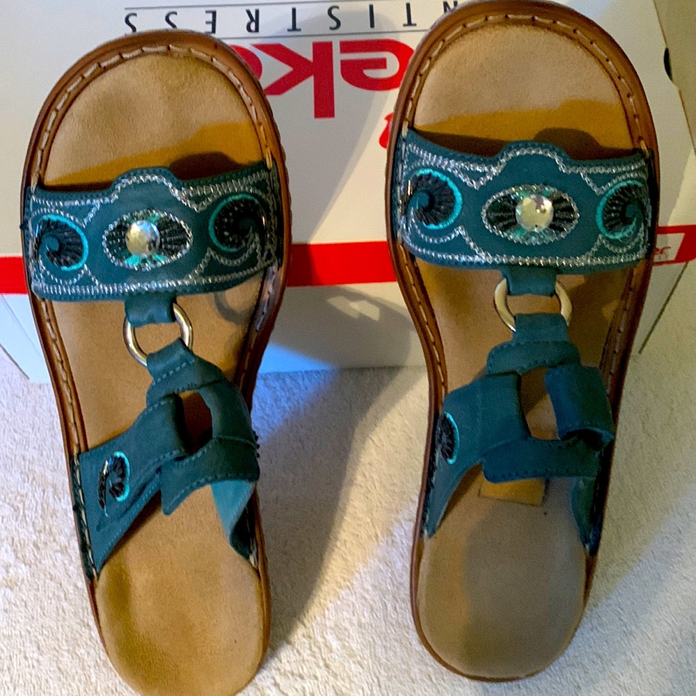 Rieker Regina Sandles in Turquoise Sz 40